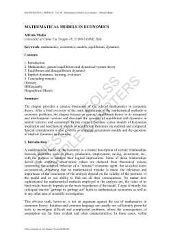 Mathematical Models in Economics