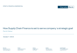 How Supply Chain Finance is set to serve company´s strategic goal