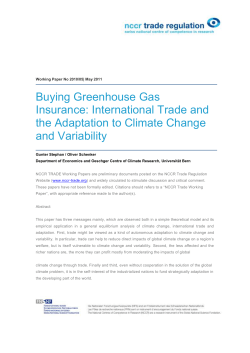 climate change, trade and autonomous adaptation