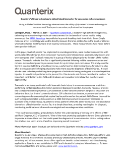 Quanterix`s Simoa technology to detect blood biomarker for