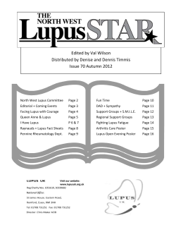 North West Lupus Group www.northwestlupus.org.uk Patron Lord