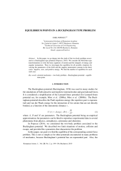 EQUILIBRIUM POINTS IN A BUCKINGHAM TYPE PROBLEM