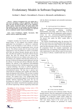 Evolutionary Models in Software Engineering