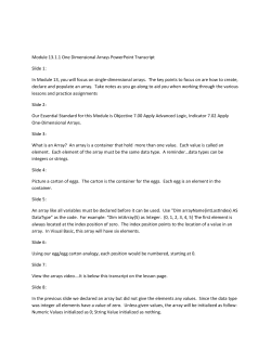 Module 13.1.1 One Dimensional Arrays PowerPoint Transcript Slide