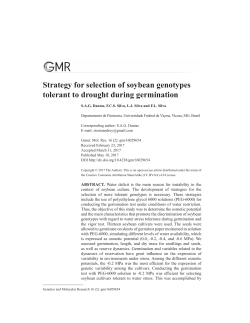 Strategy for selection of soybean genotypes tolerant to drought