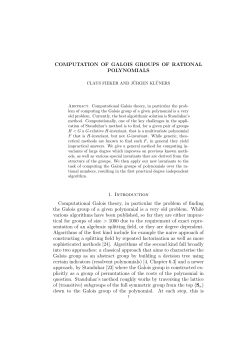 COMPUTATION OF GALOIS GROUPS OF RATIONAL