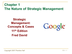 Chapter 1 The Nature of Strategic Management