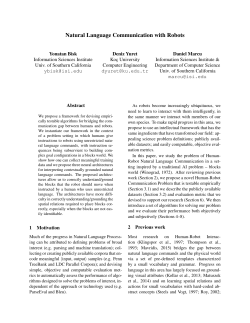 Natural Language Communication with Robots