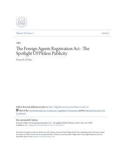 The Foreign Agents Registration Act - The
