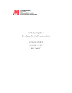 1 Me, Myself, and My Choices: The Influence of Private Self