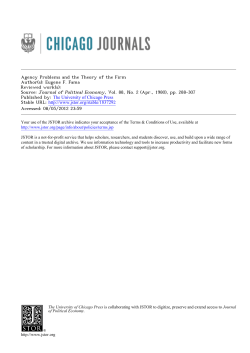 Agency Problems and the Theory of the Firm
