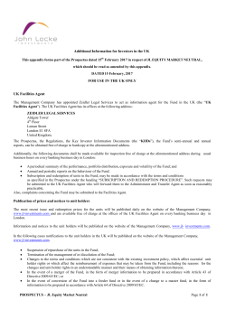 Additional Information for Investors in the UK - jl