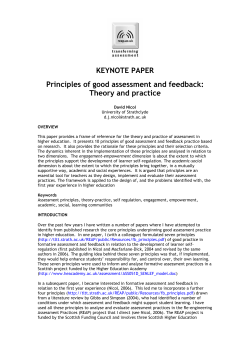 KEYNOTE PAPER Principles of good assessment