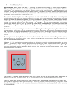 Section I Stencil Cleaning Process Overview 2-16-15