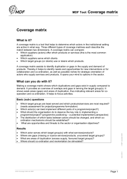 Coverage matrix - sportanddev.org