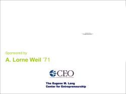 A. Lorne Weil - Columbia Business School