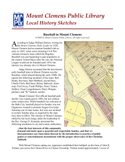 Baseball in Mount Clemens - Mount Clemens Public Library