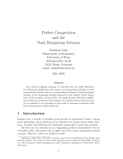Perfect Competition and the Nash Bargaining Solution
