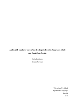 An English teacher`s ways of motivating students in Dangerous