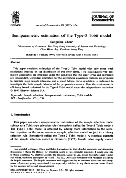 JOURNAL OF Econometrics Semiparametric estimation of