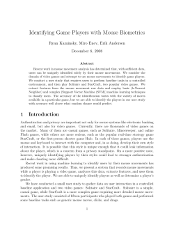 Identifying Game Players with Mouse Biometrics