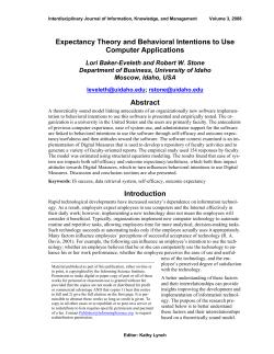 Expectancy Theory and Behavioral Intentions to Use Computer
