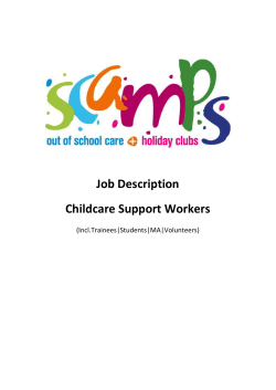Job Description - Scamps Out of School Care and Holiday Clubs