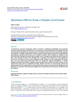 Quantum Effects from a Simple Card Game