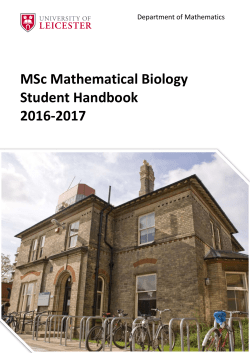 MSc Mathematical Biology Student Handbook 2016-2017