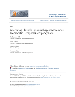 Generating Plausible Individual Agent Movements From Spatio