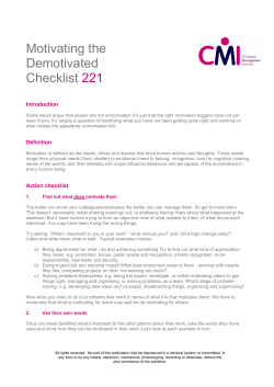 Motivating the Demotivated - Chartered Management Institute