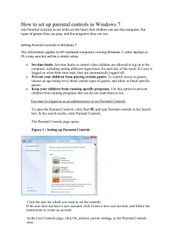 How To Set Up Parental Controls PC Windows 7