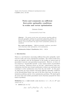 Notes and comments on sufficient first