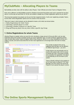 Allocating Players to Teams