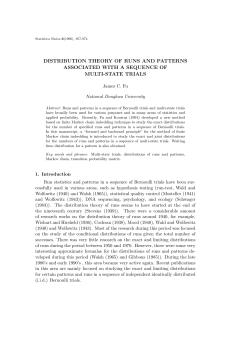 distribution theory of runs and patterns associated with a sequence