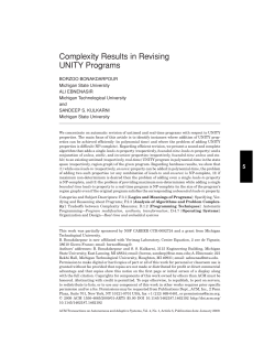 Complexity Results in Revising UNITY Programs