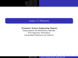 Lesson 2.2 Relations - J. Alberto Conejero Casares