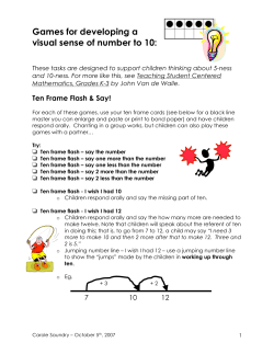 Games for developing a visual sense of number to 10: