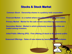 Today`s Price and Tomorrow`s Price Valuing Common Stocks