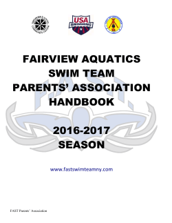 fairview aquatics swim team parents` association handbook 2016