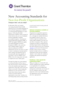 New Accounting Standards for Not-for