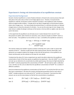 Experiment 6: Seeing red: determination of an equilibrium constant