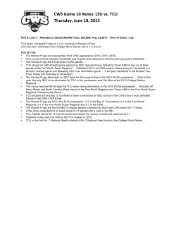 CWS Game 10 Notes: LSU vs. TCU Thursday, June 18, 2015