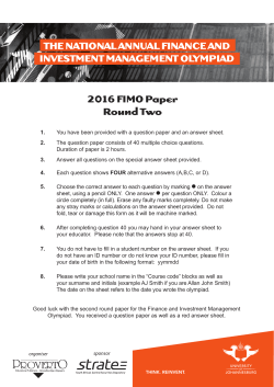 THE NATIONAL ANNUAL FINANCE AND INVESTMENT