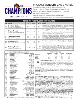 phoenix mercury game notes