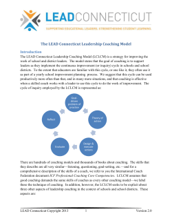 The LEAD Connecticut Leadership Coaching Model