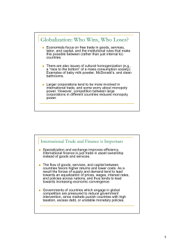 Globalization: Who Wins, Who Loses?