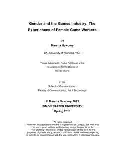 Gender and the Games Industry: The Experiences of Female Game