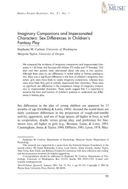 Imaginary Companions and Impersonated Characters