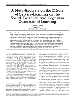 A Meta-Analysis on the Effects of Service